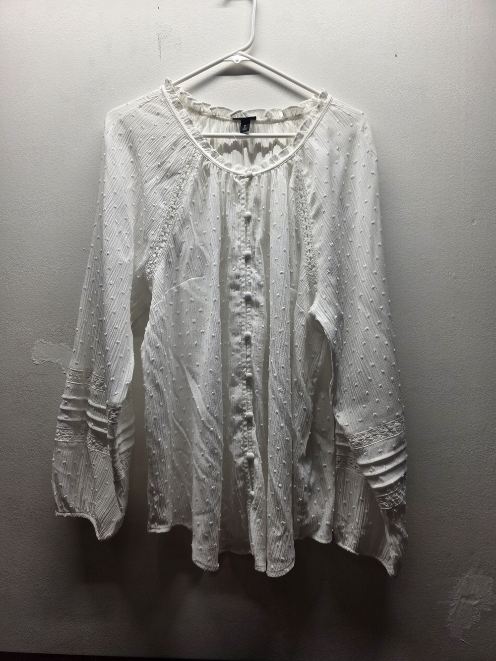 Torrid Swiss Dot Lace Inset Top